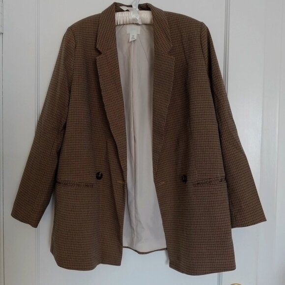 H&M Jackets & Blazers - H&M Oversized Check Blazer – Size Small